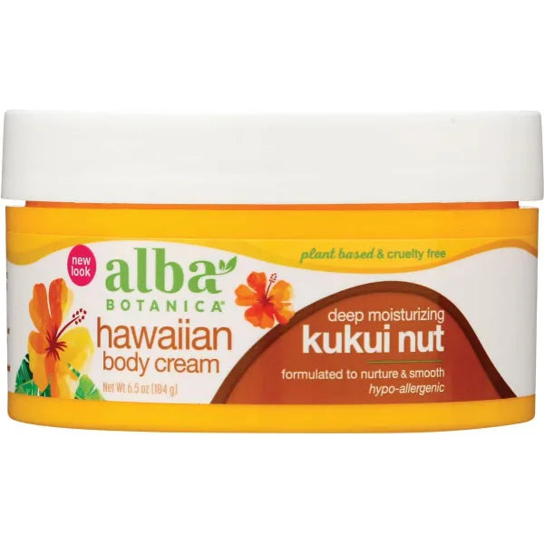Alba Botanica Kukui Nut Body Cream 6.5 Ounce (180 grams)