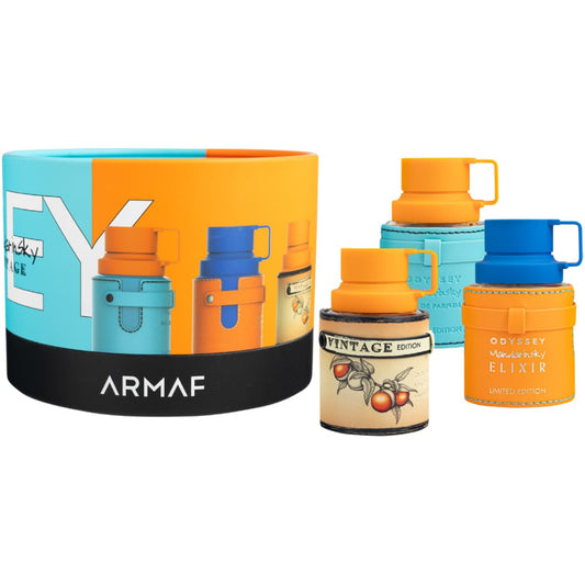Armaf Wheel Of Odyssey Mandarin Sky Eau De Parfum Gift Set For Unisex 30ML | Limited Edition + Elixir + Vintage | Perfumes For Men & Women | Citrus & Warm Amber Fragrance Sets