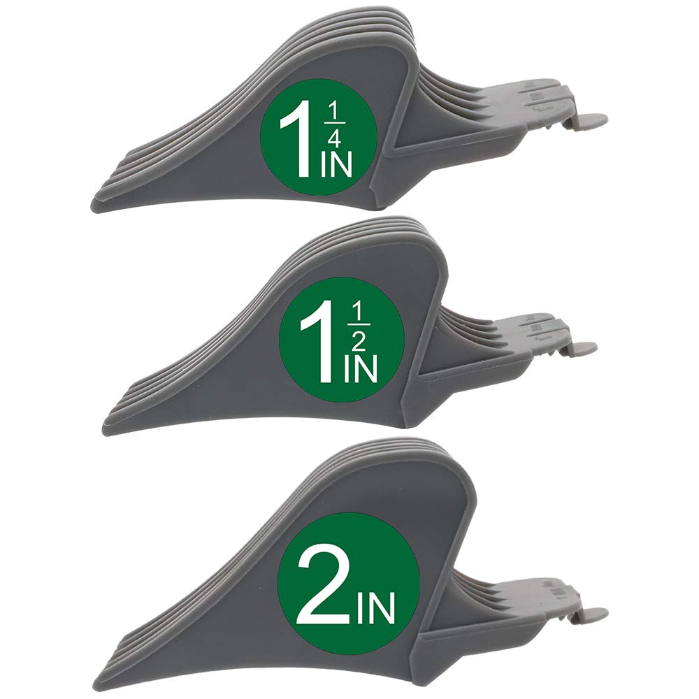 CR8GR8 Professional Hair Cutting Combs, Hair Cutting Guards 1 & 0.6 cm 1 & 1.3 cm 5.1 cm, Mega No. 16 No. 12 No. 10 fit most hair clippers (Gray)