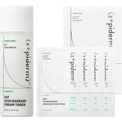 Zipiderm EGF Skin Barrier Repair Duo – Cream Toner + Dressing Sheet Mask (4ea) Set for Redness, Dry & Sensitive Skin | Hydrating Korean Skincare with Ceramides, Panthenol & Bio-EGF
