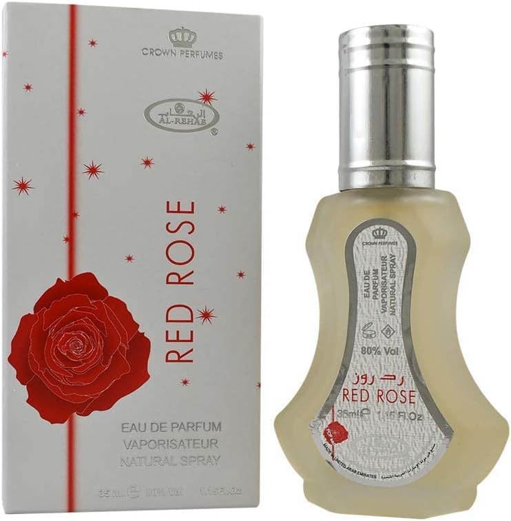 Red Rose by Al Rehab Eau De Natural Perfume Spray - 35 ml (1.15 fl. oz) | 2 Pack