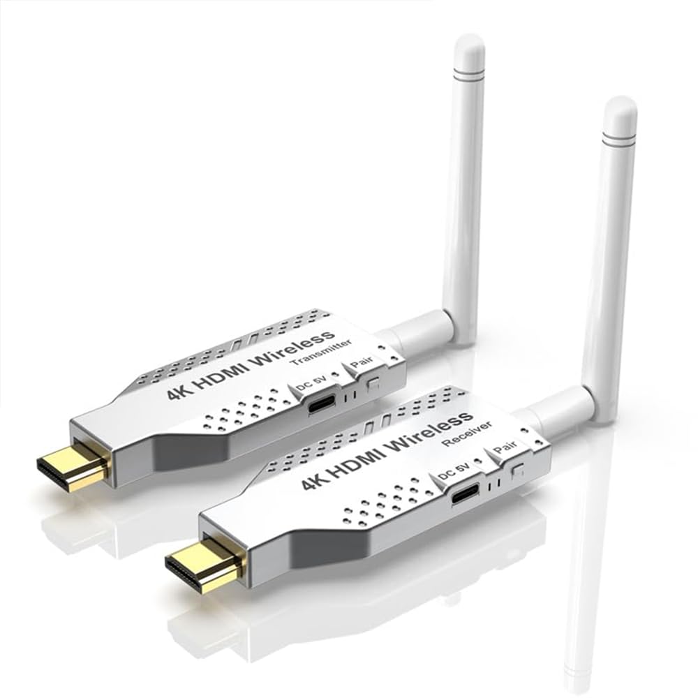 Azonee Long Range 50m Wireless HDMI Transmitter & Receiver 4K, Azonee Wireless HDMI Extender for Streaming Video/Audio from Laptop/PC to Monitor/Projector/TV