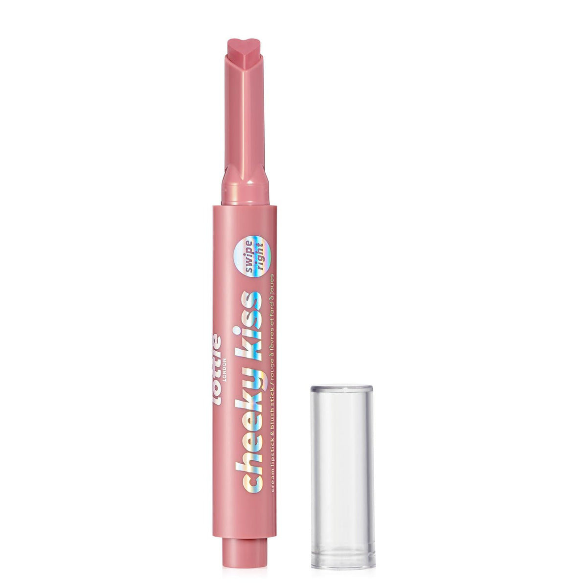 Lottie LONDON Cheeky Kiss in Swipe Right, Multi-tasking Lip & Cheek Color Stick, Easy-to-apply Blusher & Lipstick, Infused with Hyaluronic Acid & Vitamin E