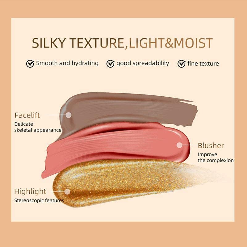 KANZA-Long-Lasting Multifunctional Makeup Bronzer | Liquid Face Concealer Pen | Waterproof Body Face Contouring Makeup | Matte Finish Liquid Contour Stick with Soft Cushion Applicator | 15g (#05)