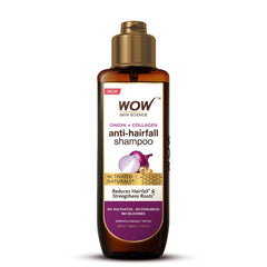 WOW Skin Science Red Onion Black Seed Oil Shampoo with Red Onion Black Seed Extract, Controls Hair fall, Contains Black Seed Oil & Pro-Vitamin B5, No Paraben, No Sulphate For Men & Women- 100ml