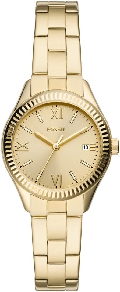 FOSSIL WOMENS RYE STAINLESS STEEL BAND WATCH - BQ3638