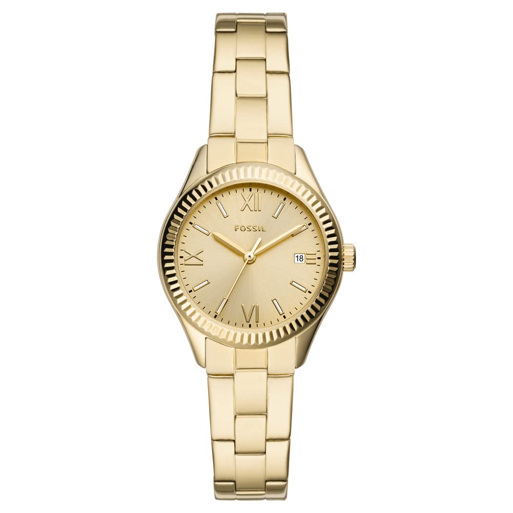 FOSSIL WOMENS RYE STAINLESS STEEL BAND WATCH - BQ3638