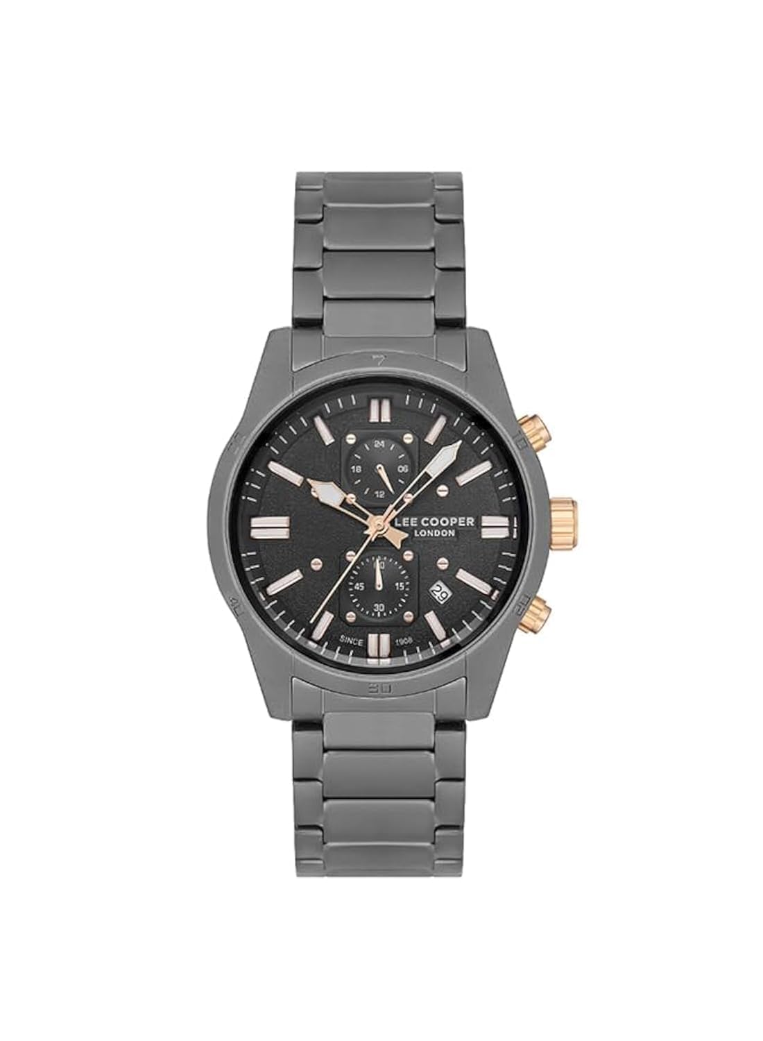 Lee Cooper Men's VX9PE1 Movement Watch, Multi Function Display and Metal Strap - LC06760.060-NL, Gun Metal