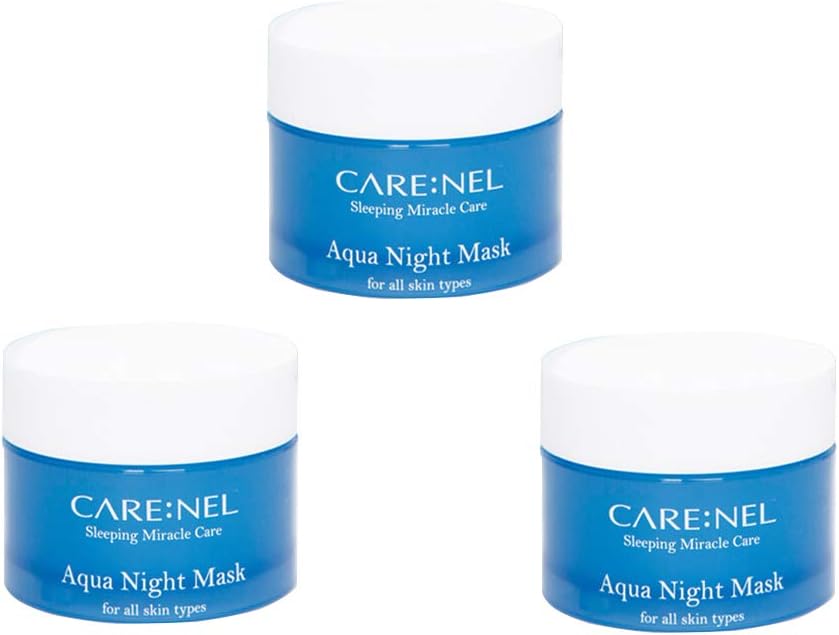 CARE:NEL Korean Beauty Aqua Night Mask - Facial Self Skin Care Products Water Sleeping Masks 15ml/0.5 fl.oz (3 set) Gifts for Women - Acne Wrinkle remover - moisturizing hydrating Effect