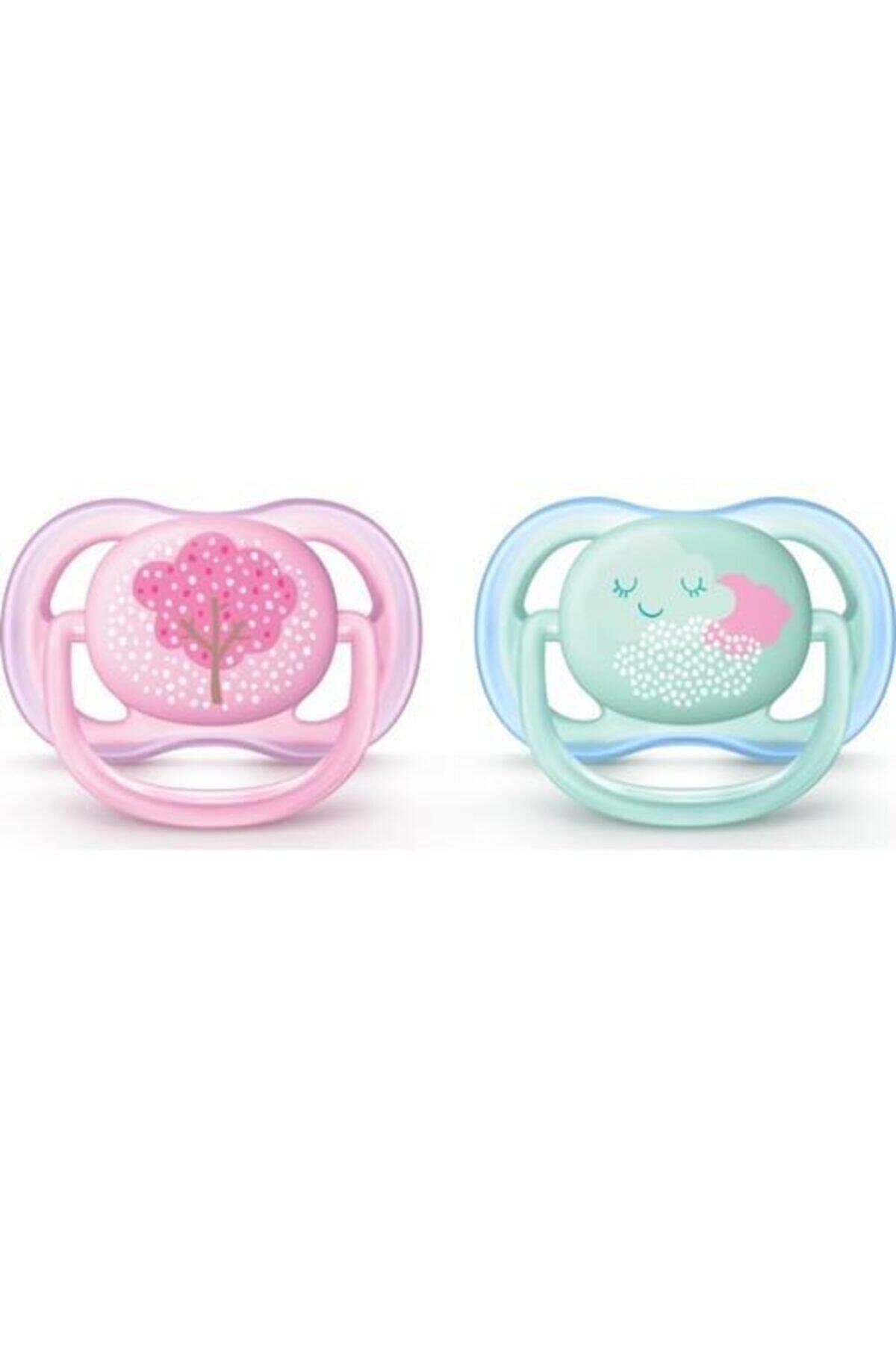 AVENT Philips Ultra Air Dummy 0-6 Months SCF343/20 Pack of 2 Girls Cloud/Tree