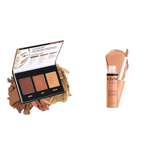 Black Radiance Contour Palette & NYX Butter Gloss Fortune Cookie Lip Gloss Bundle