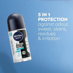 NIVEA MEN Antiperspirant Roll-on for Men, Black & White Invisible Protection Fresh, 50ml
