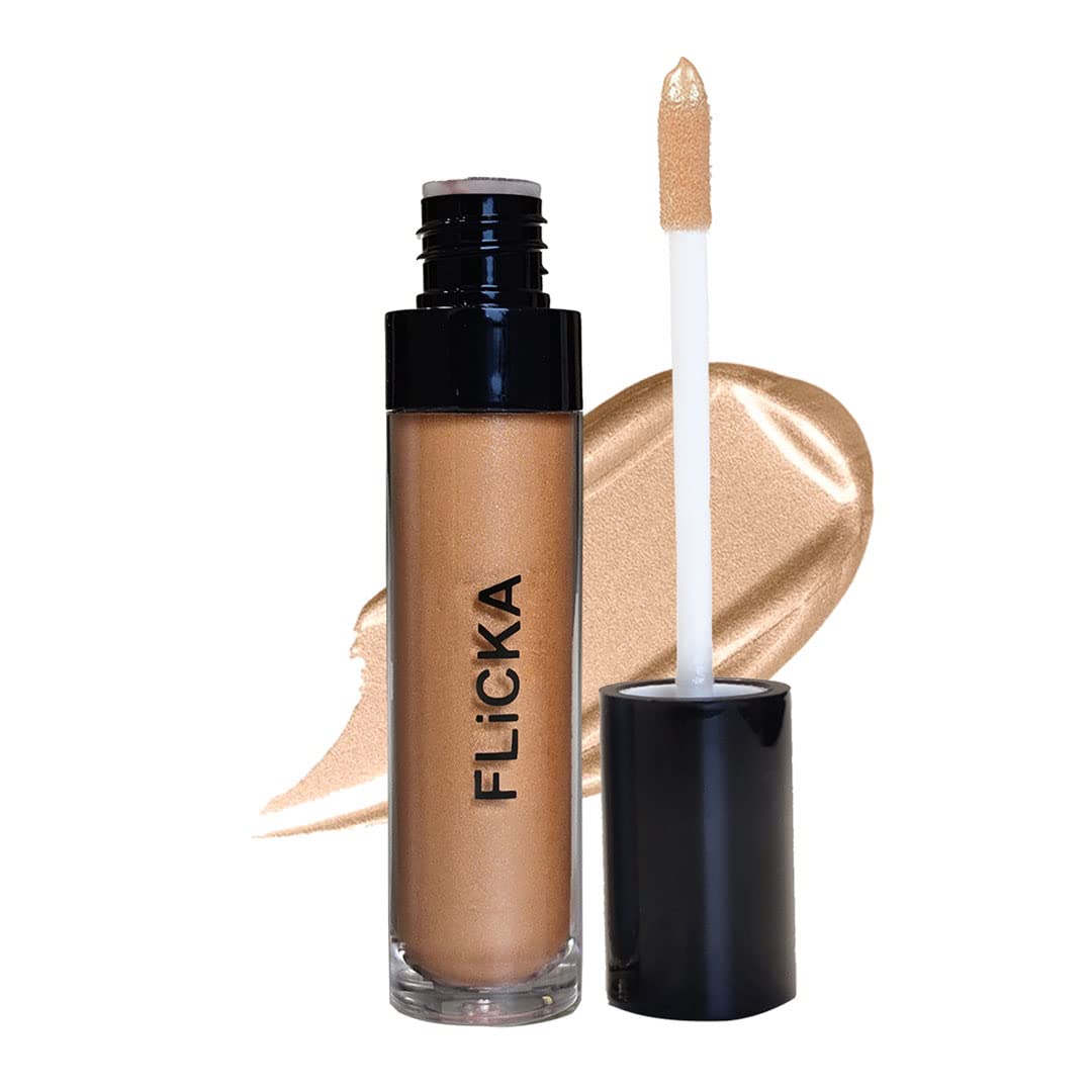 FLiCKA High On Shine Liquid Highlighter For Long-Lasting, Smudge-Proof, Transfer-Proof And Water-Proof With Argan Oil & Avocado Oil| 05 SunKissed, 9ml