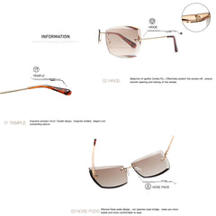 AEVOGUE Sunglasses For Women Oversized Rimless Diamond Cutting Lens Sun Glasses AE0534