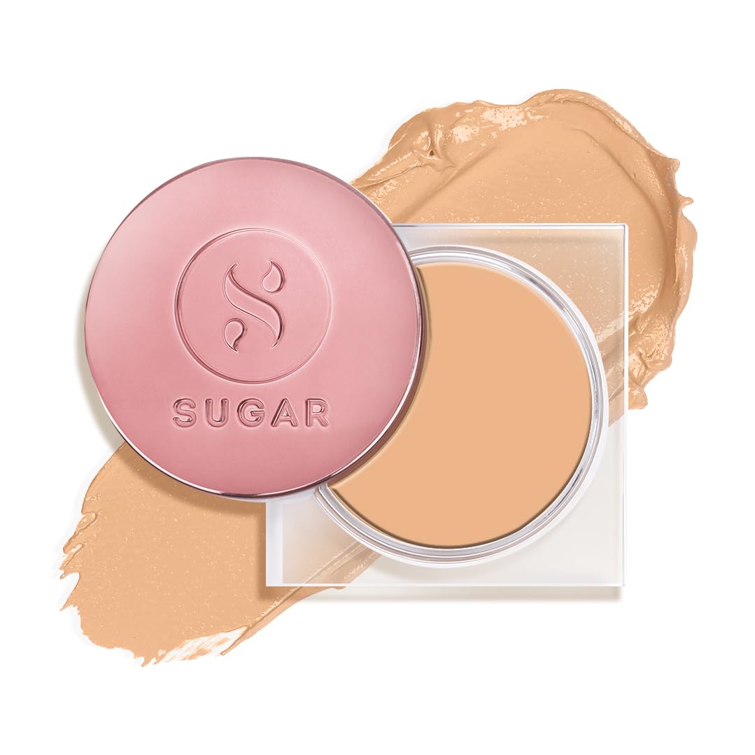 SUGAR Cosmetics Mettle Cream To Powder Foundation | For All Skin,Full Coverage & Matte | 12gm - 42 Glace (Medium Beige, Golden Undertone)