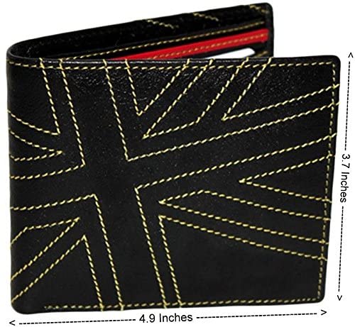 K London Stylish Union Jack inspired Real Leather Mens Wallet (652_ylw)