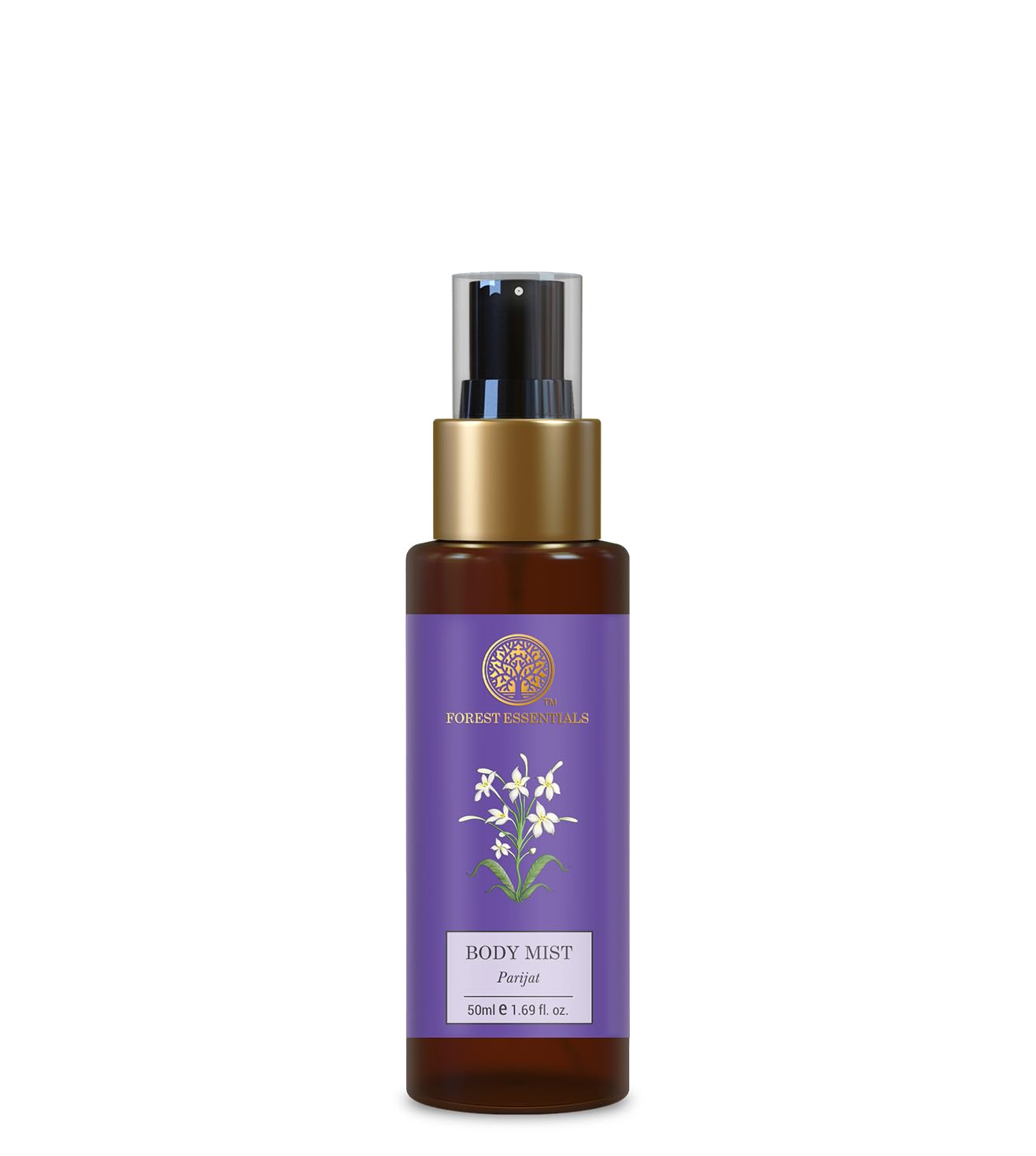 Forest Essentials Travel Size Body Mist Parijat | Natural & Hydrating Body Spray For Men & Women | Luxury Deep Floral Fragrance | 50 ml