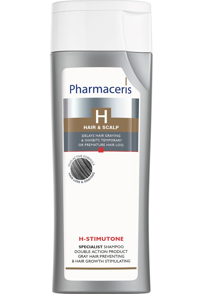 Pharmaceris H-Stimutone Double Action Specialist Shampoo For Hair & Scalp | Delays Greying & Prevents Hair Loss | Restores Natural Hair Colour Without Dyes | 250 Ml