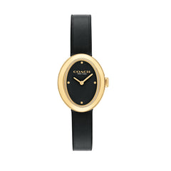 COACH WOMEN'S BLACK DIAL BLACK CALFSKIN STRAP WATCH - 14504421