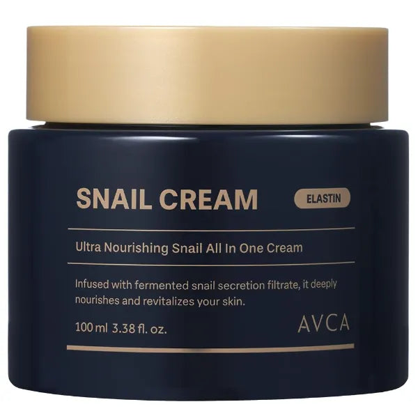 AVCA Snail Mucin Face Cream Moisturizer 100ml(3.38 fl. oz) – Hydrating Anti Aging Korean Skin Care, Helps Improve Elasticity & Fine Lines with HA & Collagen