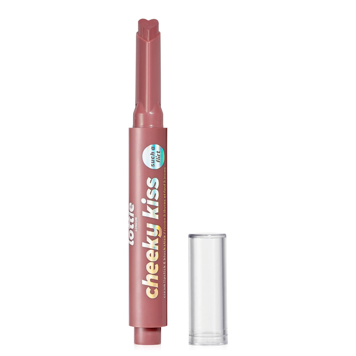 Lottie LONDON Cheeky Kiss in Such a Flirt, Multi-tasking Lip & Cheek Color Stick, Easy-to-apply Blusher & Lipstick, Infused with Hyaluronic Acid & Vitamin E