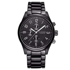 CURREN 8046 Men's Stainless Steel Quartz Casual Watch - Black