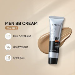 Hydrating Men BB Cream SPF 15 PA++, Full-Coverage Foundation&Concealer, Mens Face Moisturizer Cream, Face Makeup for All Skin Types, Evens Skin Tone, Oil Control and Cover Flaws, Natural 240