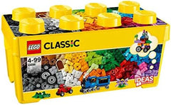 LEGO 10696 Classic Medium Creative Brick Box, Easy Toy Storage, Colourful Bricks Building Set, Toys for Kids, Boys & Girls Aged 4 Plus Years Old with Wheels, Windows, Eyes and a Green Base Plate