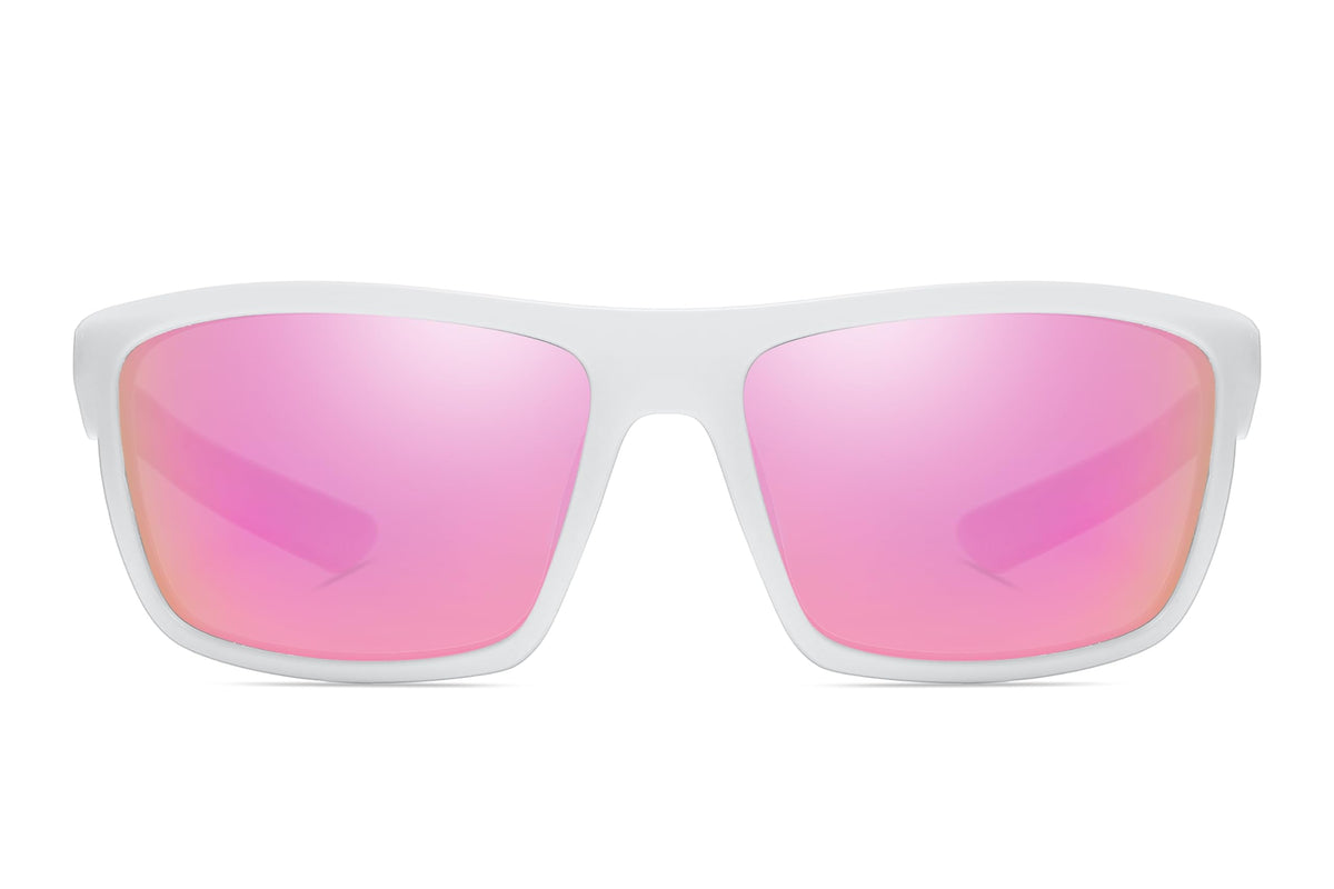 YUKANNA Polarized Sports Sunglasses for Men Women Fishing Running Cycling with UV 400 Protection Sun Glasses - Pink