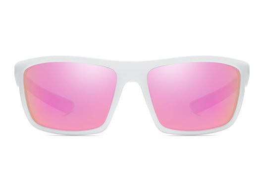 YUKANNA Polarized Sports Sunglasses for Men Women Fishing Running Cycling with UV 400 Protection Sun Glasses - Pink