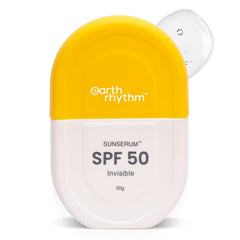 Earth Rhythm Invisible Sunscreen Serum SPF 50 | No white cast, Lightweight | Vitamin E, Almond Oil & Jojoba Oil | Suitable for all skin types | For men & women – 50 grams