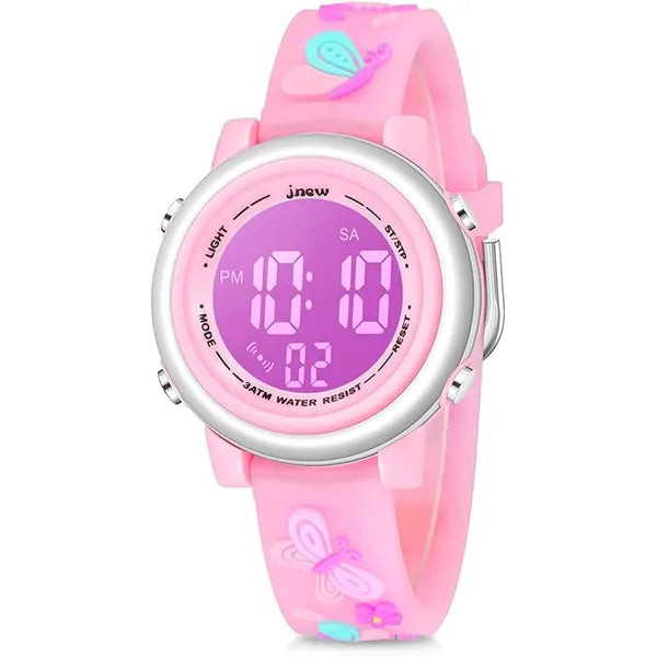 KASTWAVE Toddler Kids Digital Watches for Girls Boys, 3D Cute Cartoon 7 Color Lights Waterproof Sport Electronic Wrist Watch with Alarm Stopwatch for 3-10 Year Children