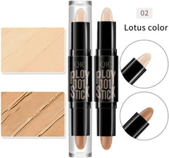 Double-Ended Wonder Contouring Pen Bronzer and Highlighter Stick Facial Makeup Contour Concealer Cosmetic for 3D Makeup Effect(2#)1pc