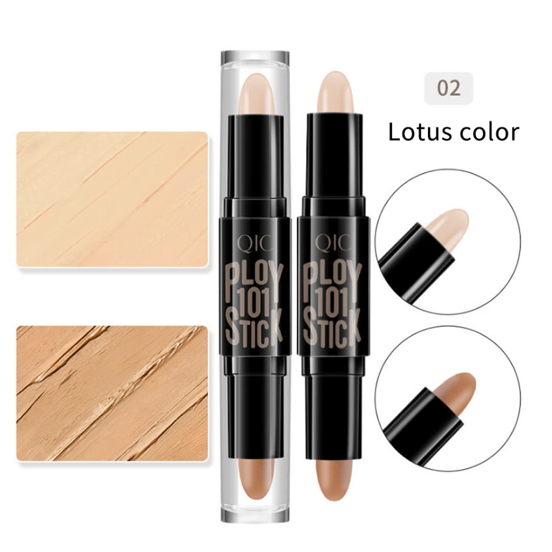 Double-Ended Wonder Contouring Pen Bronzer and Highlighter Stick Facial Makeup Contour Concealer Cosmetic for 3D Makeup Effect(2#)1pc