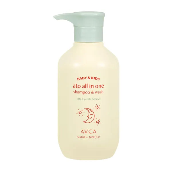 AVCA Baby & Kids All-in-One Shampoo & Wash for Sensitive Skin and Gentle Cleansing 500ml /16.90 fl. oz