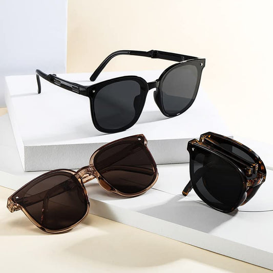 Fashion Polarized Folding Sunglasses, 2023 Smooth Beach UV400 Sunglasses for Men and Women, Suitable for Travel, Driving, Outdoor, Easy to Carry
