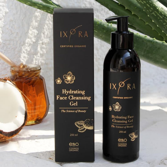 IXORA Hydrating Face Cleansing Gel Cleanser For Dry Skin : Cleanse, Remove Impurities, and Hydrate Your Skin for a Soft and Soothing Effect - Certified Organic - Suitable for Sensitive Skin