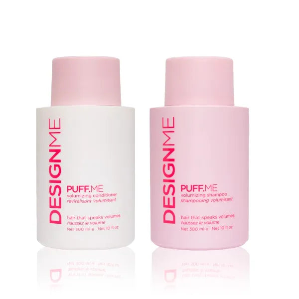 DESIGNME PUFF.ME Hair Volume Shampoo and Conditioner Bundle | Paraben & Sulfate Free Shampoo & Color Conditioner Enriched with Sunflower Seed Oil | Color-Safe Hair Volumizer Set, (10 Fl Oz Each)
