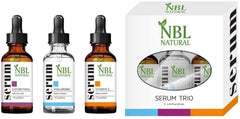 NBL NATURAL Anti Aging Set with Vitamin C Retinol and Hyaluronic Acid Serum for Anti Wrinkle and Dark Circle Remover All Natural and Moisturizing (3 x 30 ML)
