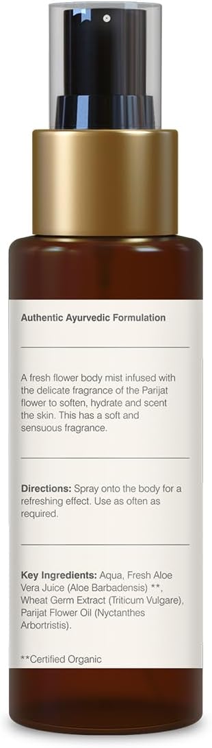 Forest Essentials Travel Size Body Mist Parijat | Natural & Hydrating Body Spray For Men & Women | Luxury Deep Floral Fragrance | 50 ml