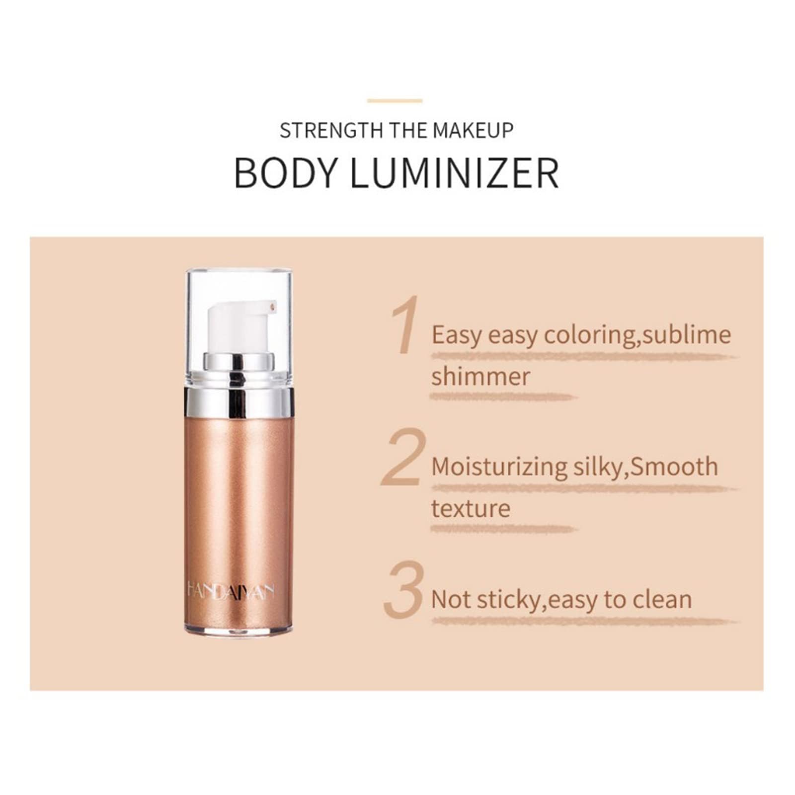 KASTWAVE Body Shimmer Oil, Moisturizing Long Lasting Body Luminizer Face Brighten, Waterproof Liquid Illuminator Body Glow, Shimmer Body Glitter Oil Highlighter Summer Glowing Makeu (4 Colors)