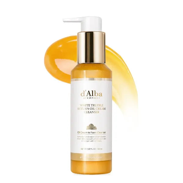 d'alba Piedmont Italian White Truffle Return Oil Cream Cleanser, Vegan Skincare, Easy One Step Cleanser for Sebum & Makeup Removal