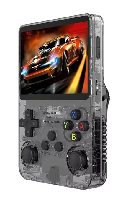 R36S Retro 3.5 Inch IPS Screen Handheld Game Console Open Source Linux System 64GB 15000+ Pocket Video Games Player VS RGB20S (Black)