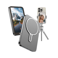 Porodo Selfie Monitor Screen iPhone, Magnetic Wireless Screen Mirroring Back Camera Monitor, Rear Camera Monitor for Selfie Vlogging, TikTok/YouTube Live streaming, Compatible with iPhone & Android - Grey