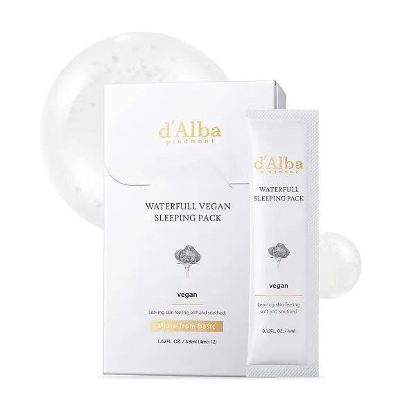 d'alba Piedmont Italian White Truffle Waterfull Vegan Sleeping Pack, Non Wash-off Overnight Face Mask