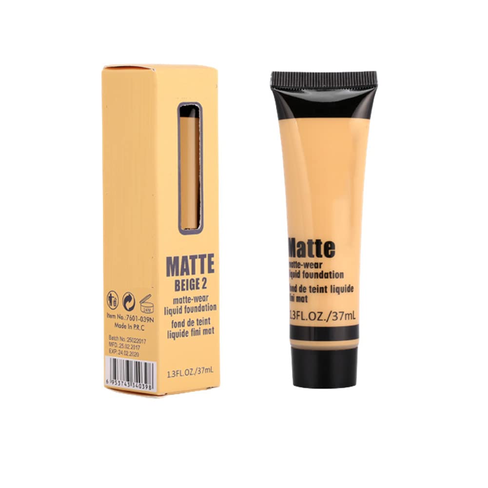 All Skin Types Sun Block Cream，Smooth Makeup Base Face Liquid Foundation Matte Wear Concealer Matte Made Liquid Foundation (BEIGE 2)