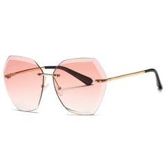 AEVOGUE Sunglasses For Women Oversized Rimless Diamond Cutting Lens Sun Glasses AE0534
