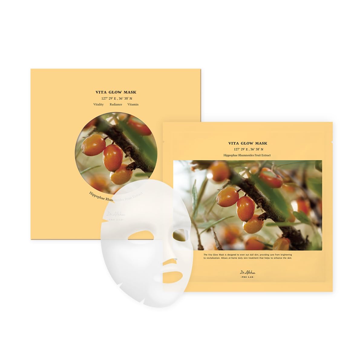 Dr.Althea - Vita glow, Oasis soothing, Marine anti blemish mask - Vegan, Korean sheet mask (Vita Glow Mask)