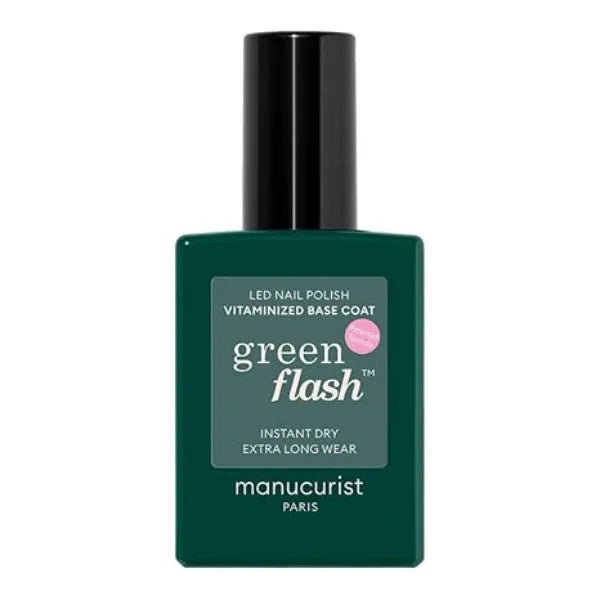 Manucurist Green Flash Vitamin-Enriched Base Coat Gel Nail Polish Base Lasts Up to 12 Days 12 Free  84% Bio Based Ingredients Made in France 15 ml Bottle