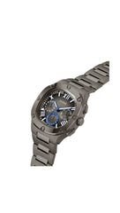 Guess Men's 42mm Watch - Black Strap Gunmetal Dial Silver Tone Case